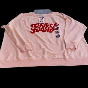 Wildfox Pink Coffee & Sunshine Graphic sweatshirt